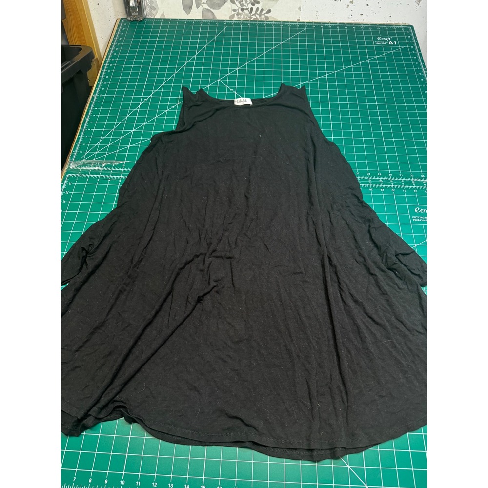 Talulah Womens 3X Black Sleeveless Tunic Tank Top Flowy Flared Hem Jersey Knit
